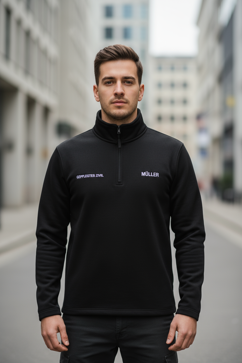 Gepflegtes Zivil™ | Fleece-Pullover mit individuellem Stick
